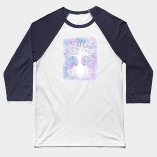 Glowing tree on purple background Baseball T-Shirt